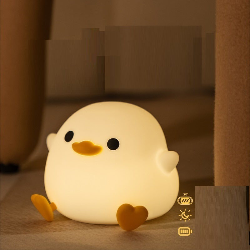 2.       Doudou Duck Silicone Alarm Lamp Ambience Light Bedroom Bedside Lamp Usb Charging With Sleeping Night Light