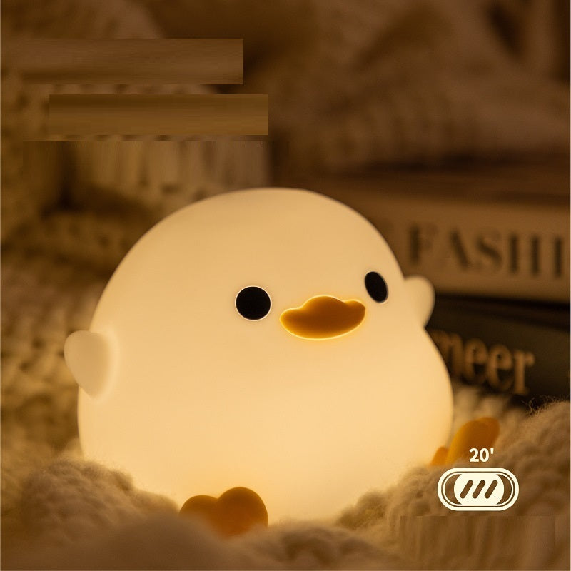 2.       Doudou Duck Silicone Alarm Lamp Ambience Light Bedroom Bedside Lamp Usb Charging With Sleeping Night Light