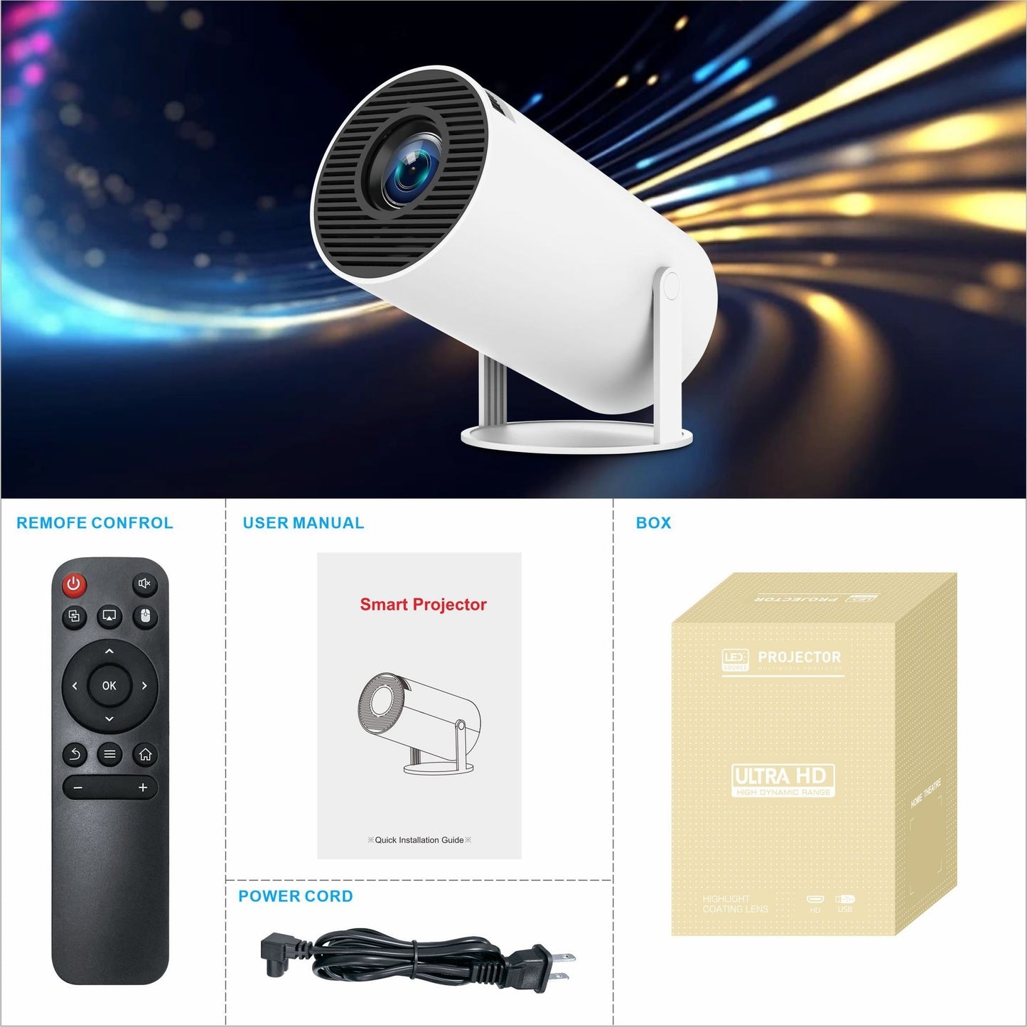 1....      HY300 Pro Projector Home Theater Entertainment Portable Small Projector