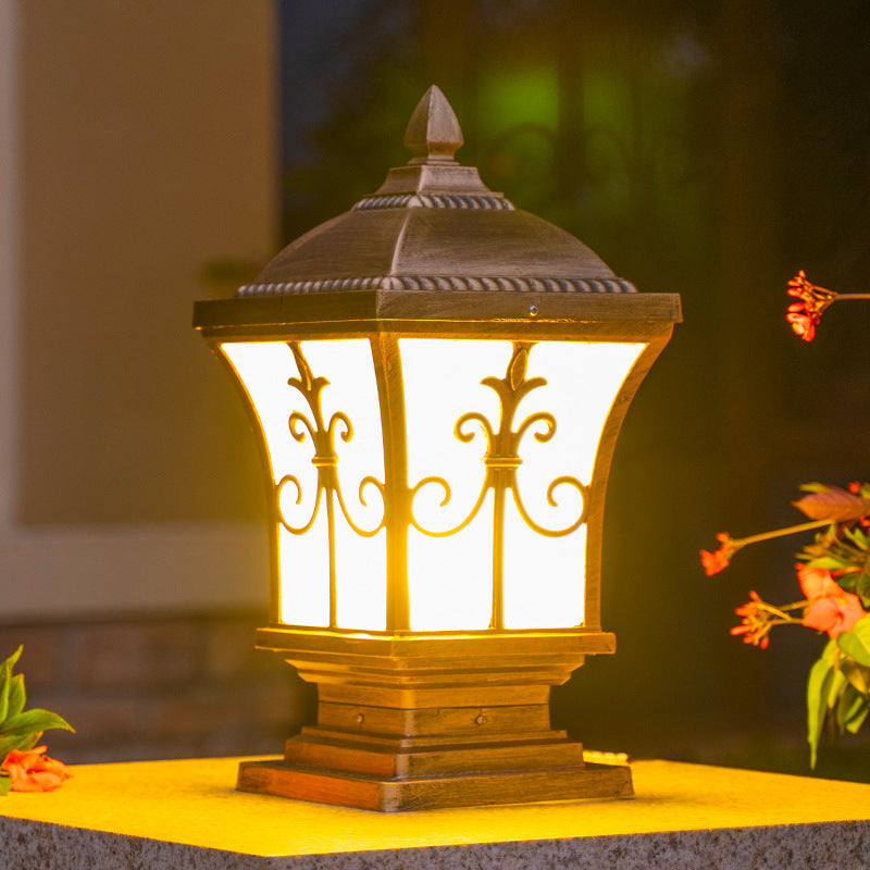 Solar Column Headlights Garden Wall Lights