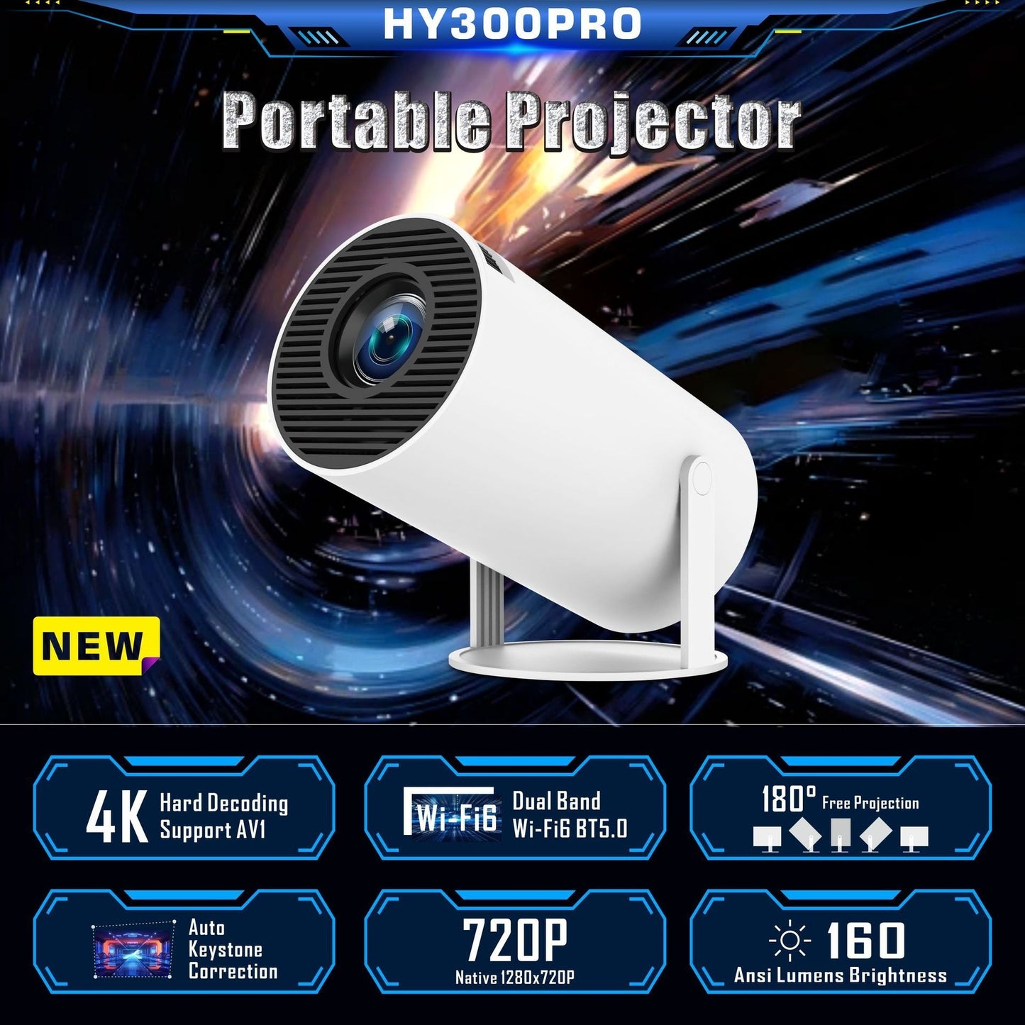 1....      HY300 Pro Projector Home Theater Entertainment Portable Small Projector